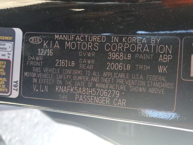 KNAFK5A81H5706279 KIA FORTE LX