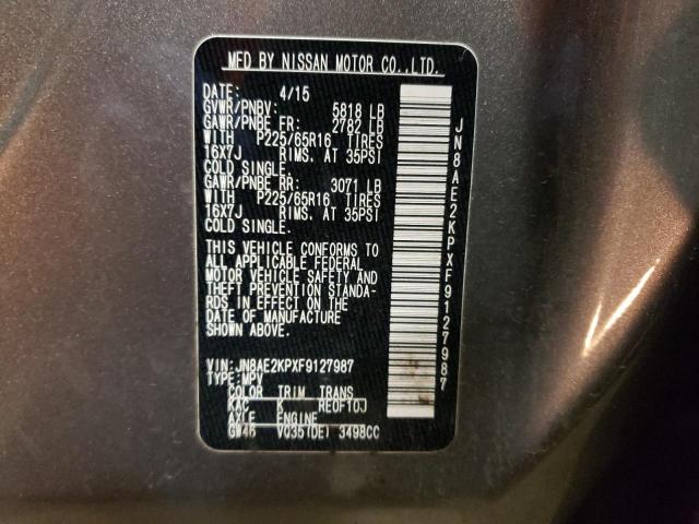 2015 NISSAN QUEST S - JN8AE2KPXF9127987