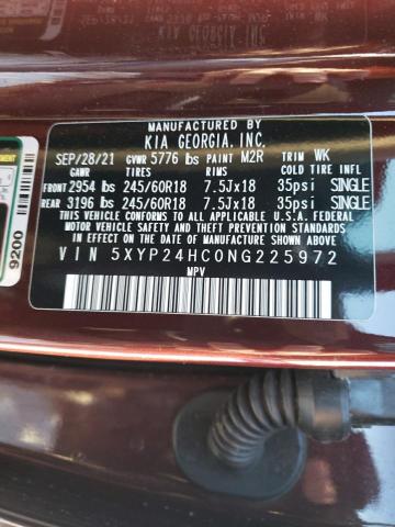 5XYP24HC0NG225972 KIA Telluride Lx