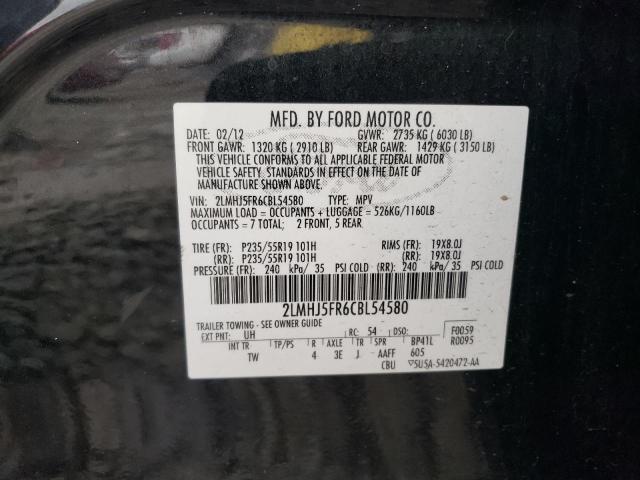 2LMHJ5FR6CBL54580 Lincoln MKT