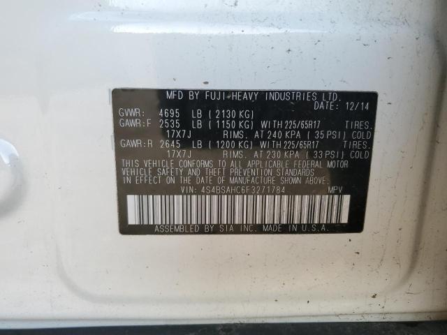 4S4BSAHC6F3271784 Subaru Outback 2.5i Premium