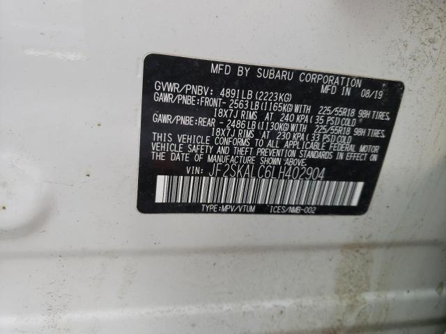 2020 SUBARU FORESTER S - JF2SKALC6LH402904