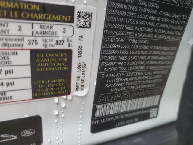 2022 LAND ROVER RANGE ROVE SALWR2SU5NA241557
