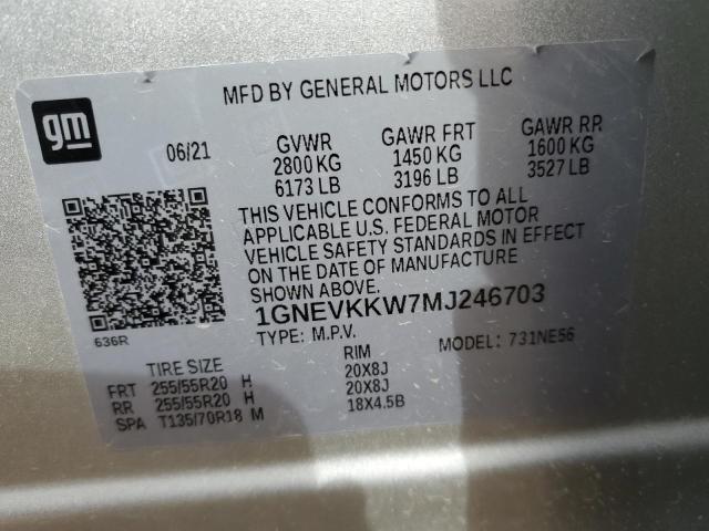 2021 CHEVROLET TRAVERSE P 1GNEVKKW7MJ246703