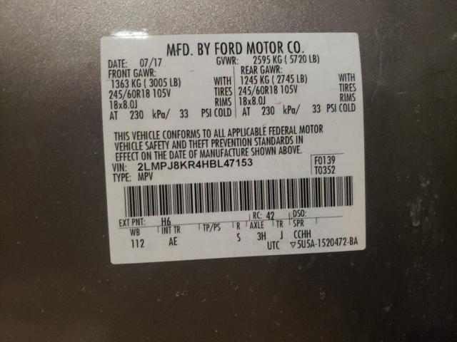 2017 LINCOLN MKX SELECT 2LMPJ8KR4HBL47153