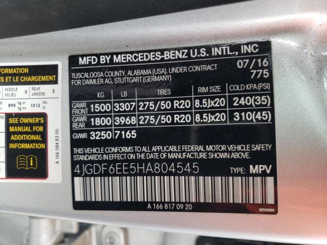 2017 MERCEDES-BENZ GLS 450 4M - 4JGDF6EE5HA804545