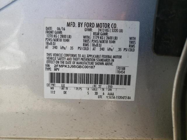 2016 FORD EDGE SEL - 2FMPK3J95GBC00187