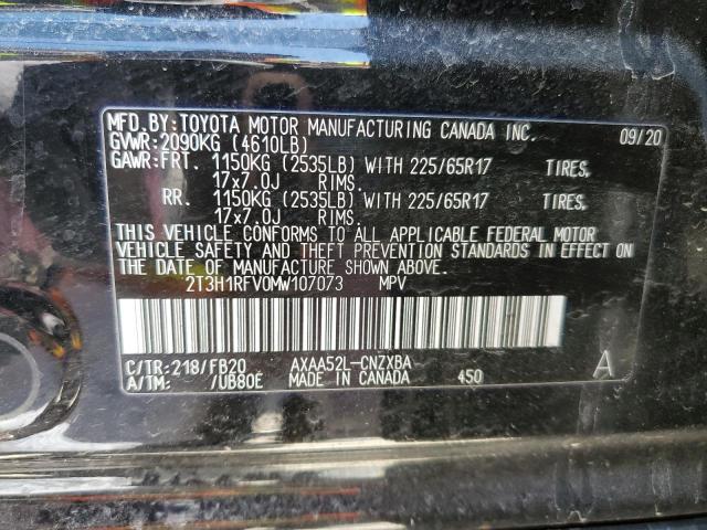 2021 TOYOTA RAV4 LE - 2T3H1RFV0MW107073
