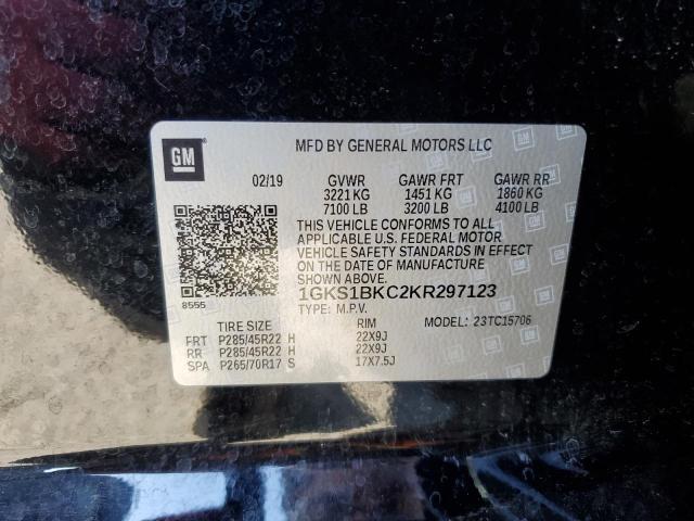 1GKS1BKC2KR297123 GMC YUKON SLT