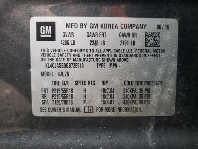 2016 BUICK ENCORE KL4CJASB9GB735518