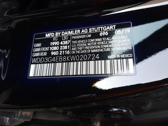 2019 MERCEDES-BENZ A 220 WDD3G4EB8KW020724