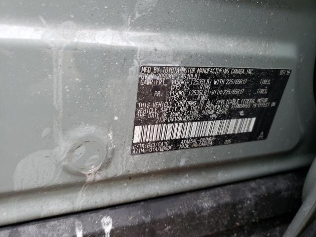 2019 TOYOTA RAV4 XLE 2T3P1RFV6KW053772