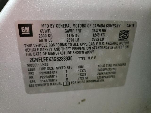 2016 CHEVROLET EQUINOX LT - 2GNFLFEK3G6288930