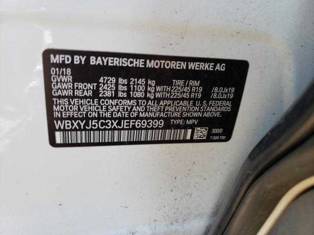 2018 BMW X2 XDRIVE2 - WBXYJ5C3XJEF69399