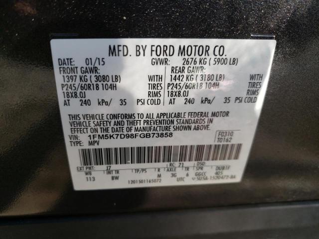 1FM5K7D98FGB73858 Ford EXPLORER XLT