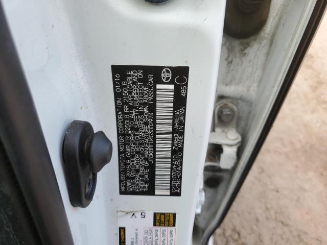 2016 TOYOTA PRIUS JTDKBRFU4G3002974