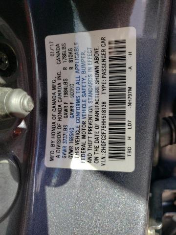 2017 HONDA CIVIC EX 2HGFC2F76HH518138