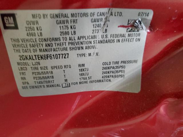 2015 GMC TERRAIN SL 2GKALTEK6F6107727