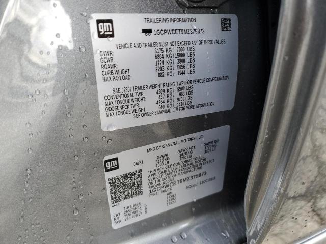 2021 CHEVROLET SILVERADO 1GCPWCET9MZ375873