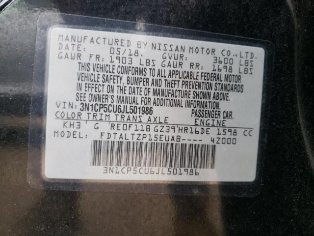 3N1CP5CU6JL501986 Nissan KICKS S