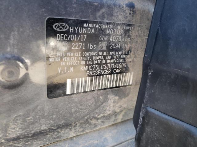 2018 HYUNDAI IONIQ SEL KMHC75LC3JU071906