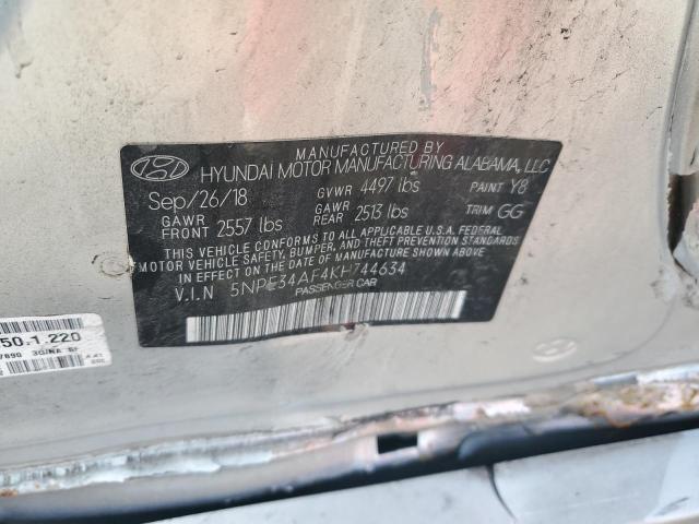 2019 HYUNDAI SONATA LIM 5NPE34AF4KH744634