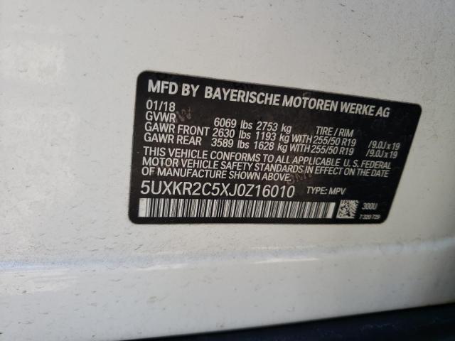 2018 BMW X5 SDRIVE3 - 5UXKR2C5XJ0Z16010