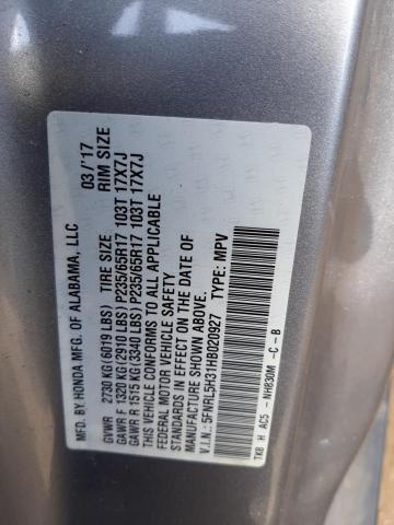2017 HONDA ODYSSEY SE - 5FNRL5H31HB020927