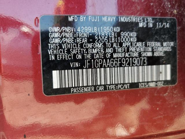 2015 SUBARU IMPREZA JF1GPAA66F9219073