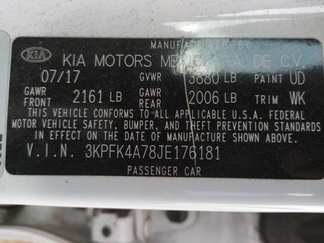 3KPFK4A78JE176181 KIA FORTE LX