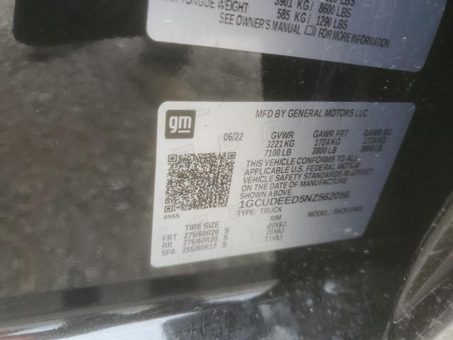 2022 CHEVROLET SILVERADO 1GCUDEED5NZ562056