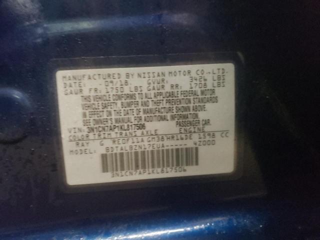 2019 NISSAN VERSA S 3N1CN7AP1KL817506