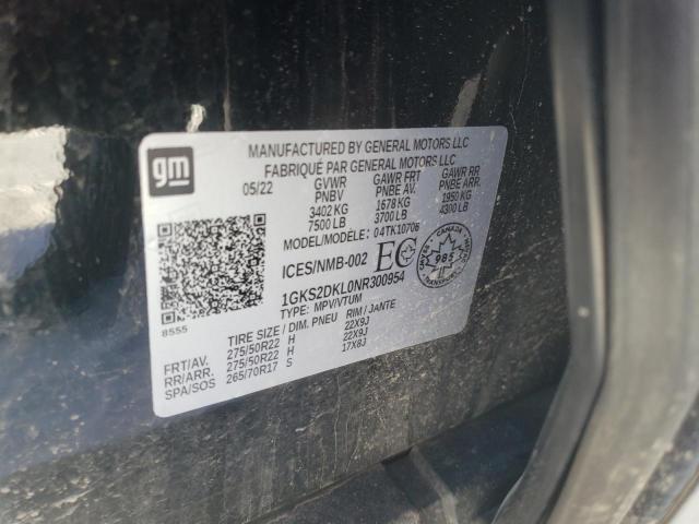 2022 GMC YUKON DENA 1GKS2DKL0NR300954