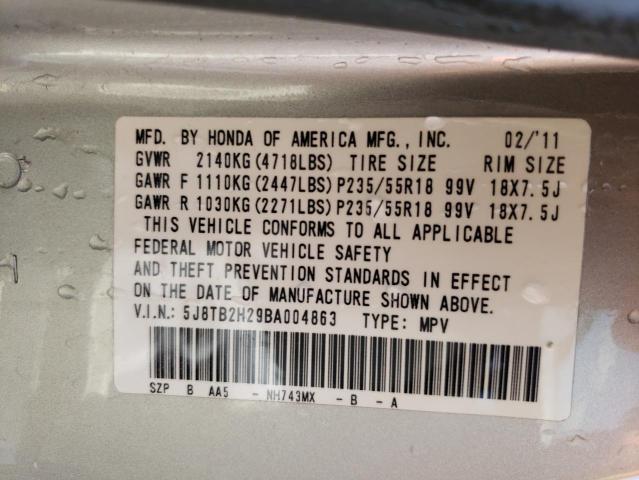 5J8TB2H29BA004863 Acura RDX