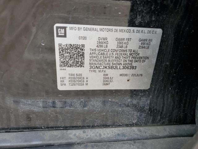 2020 CHEVROLET TRAX LS 3GNCJKSB2LL306393