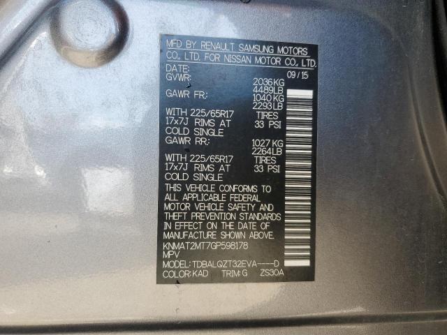 KNMAT2MT7GP598178 Nissan ROGUE S