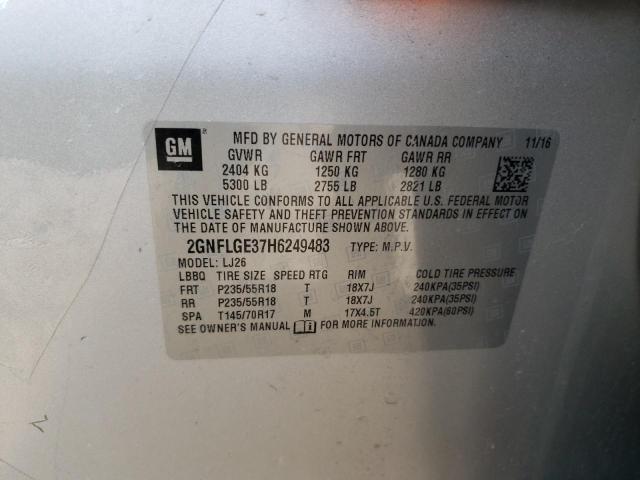 2017 CHEVROLET EQUINOX PR 2GNFLGE37H6249483