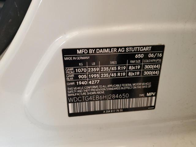 2017 MERCEDES-BENZ GLA 250 - WDCTG4EB6HJ284650