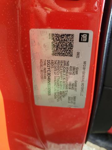 2022 CHEVROLET CORVETTE S - 1G1YC3D49N5100965