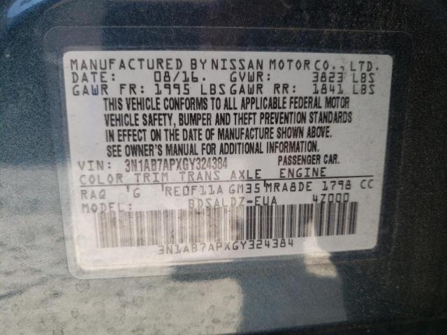 2016 NISSAN SENTRA S - 3N1AB7APXGY324384