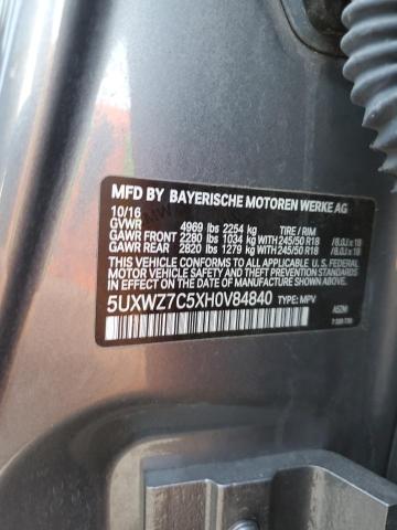 2017 BMW X3 SDRIVE2 5UXWZ7C5XH0V84840