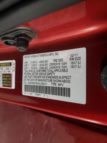 2017 HONDA CR-V EXL - 5J6RW2H80HL022211