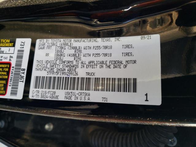 2021 TOYOTA TUNDRA DOU - 5TFRY5F19MX299126