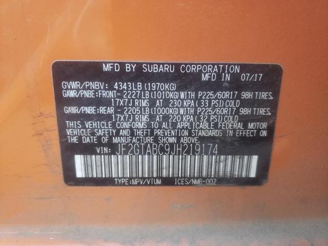 2018 SUBARU CROSSTREK JF2GTABC9JH219174