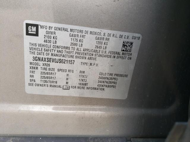 2018 CHEVROLET EQUINOX LT 3GNAXSEV0JS621157