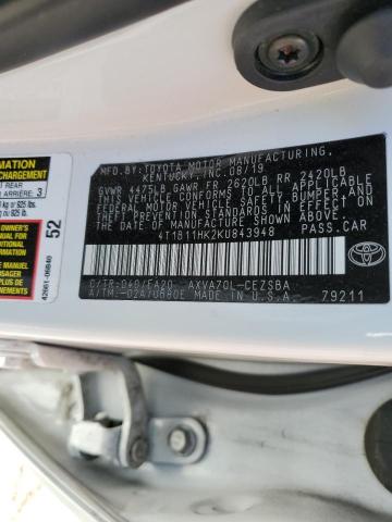 2019 TOYOTA CAMRY L - 4T1B11HK2KU843948