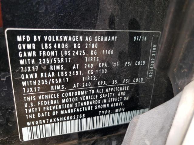 2017 VOLKSWAGEN TIGUAN WOL - WVGRV7AX5HK002268