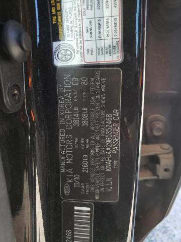 KNAFU4A29B5352468 KIA FORTE EX