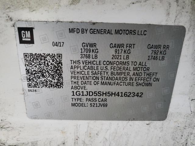 2017 CHEVROLET SONIC LT - 1G1JD5SH5H4162342