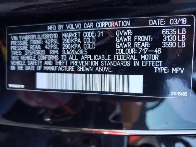 2018 VOLVO XC90 T8 YV4BR0PL0J1381310